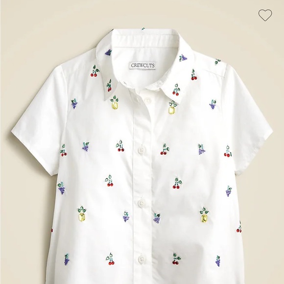 Crewcuts Other - Crewcuts White Shirt with Colorful Fruit Embroidery